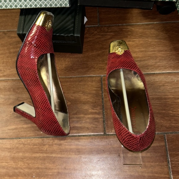 J. Renee Faaye heels gold lion head Aztec Ruby Multi 9M Pprbm Ruby multi - Picture 7 of 9